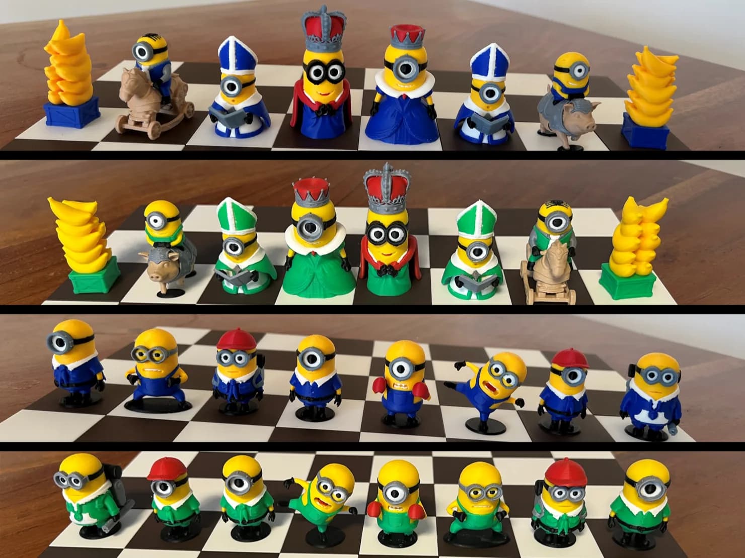Jogo de Xadrez Minion 7 cm Impressão 3D