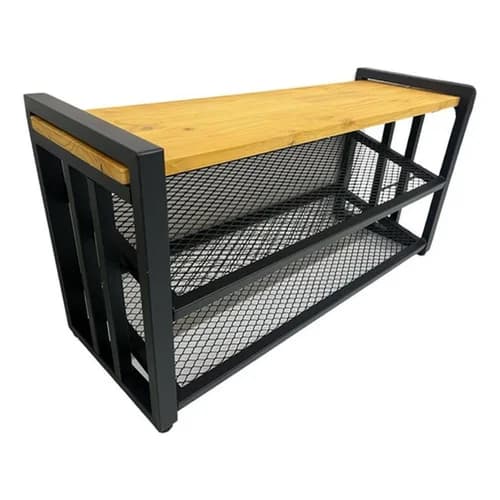 Sapateira Banco Banquinho 80cm Hall Organizadora Com Tela