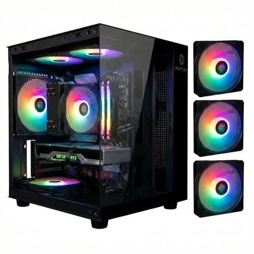 GABINETE GAMER VINIK G-CUBE BLACK C/ 3 FANS RGB GGGCVBK