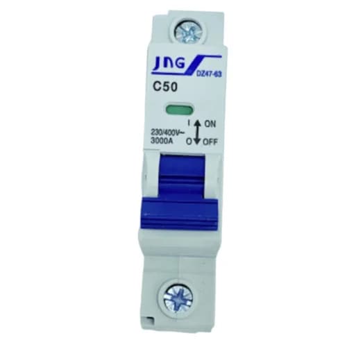 Mini disjuntor unipolar 50Amp., curva C, 3Ka., DZ4763 1P 50A