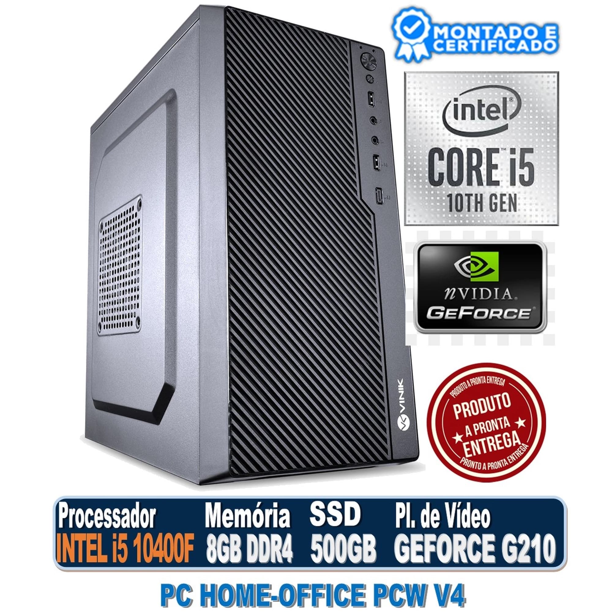 PC HOME-OFFICE PCW V4 INTEL CORE I5 10400F, 8GB DDR4, SSD 480GB, GEFORCE G210