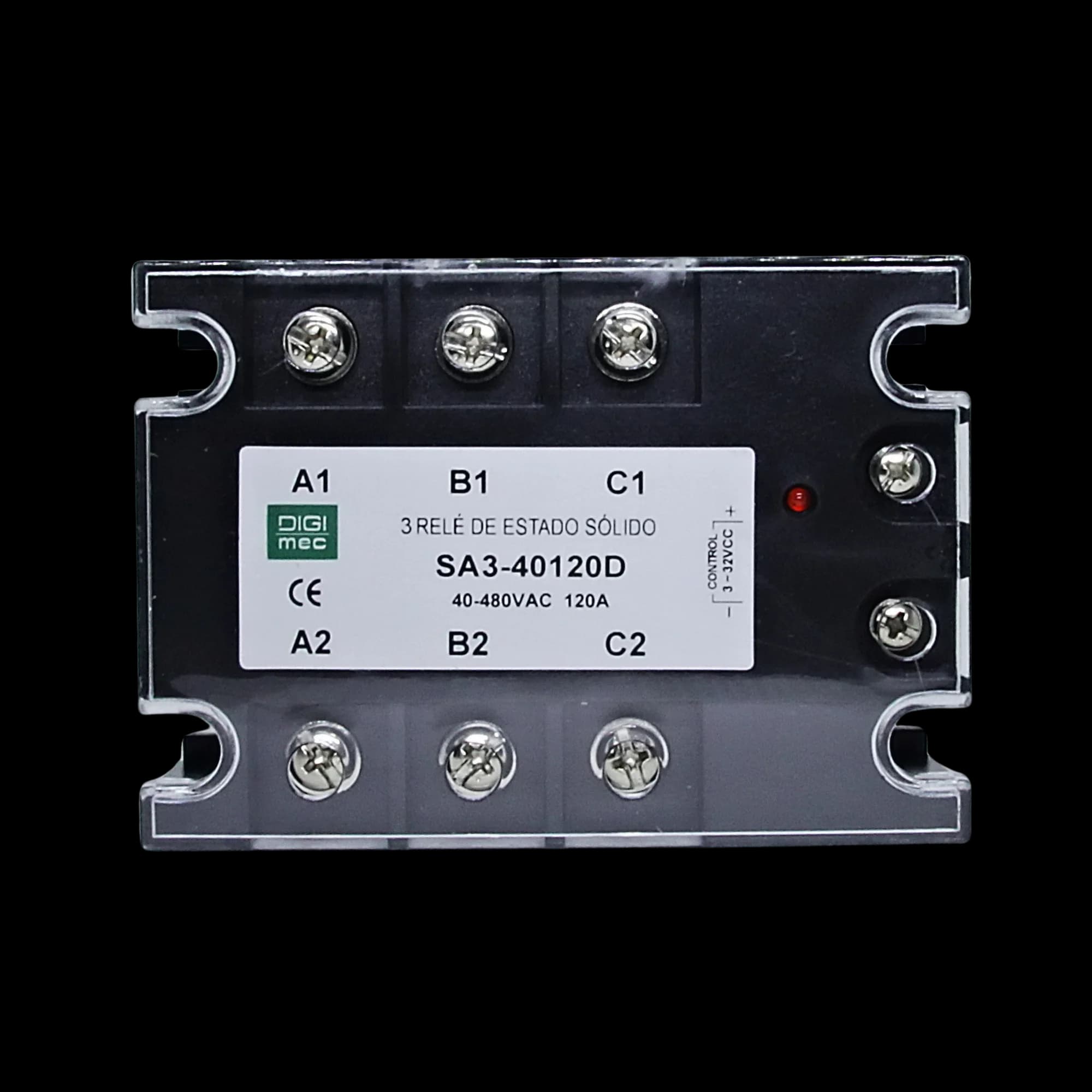 Rele de Estado Sólido Trifásico 120Amp. 480Vca 3-32Vcc SA3-40120D Digimec