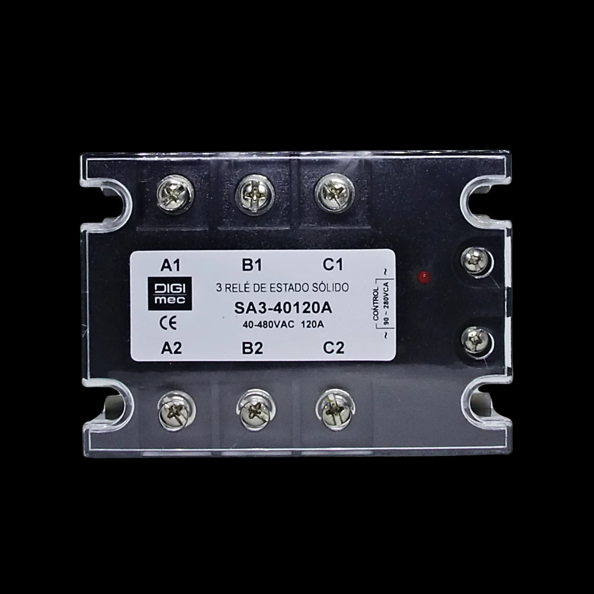 Rele de Estado Sólido Trifásico 120Amp. 480Vca 90-280Vca SA3-40120A Digimec