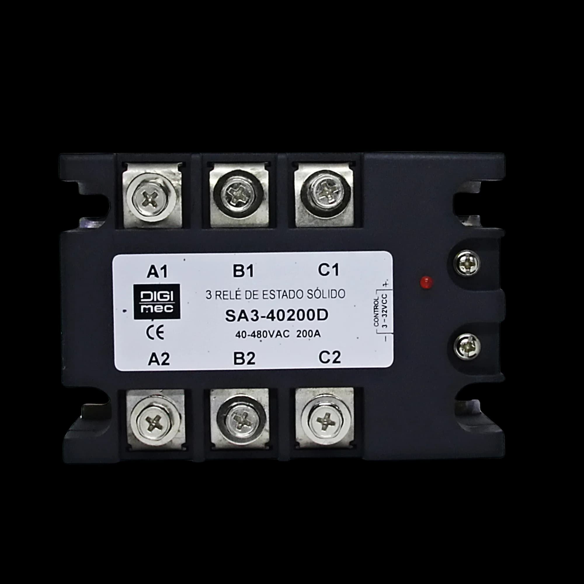 Rele de Estado Sólido Trifásico 200Amp. 480Vca 3-32Vcc SA3-40200D Digimec