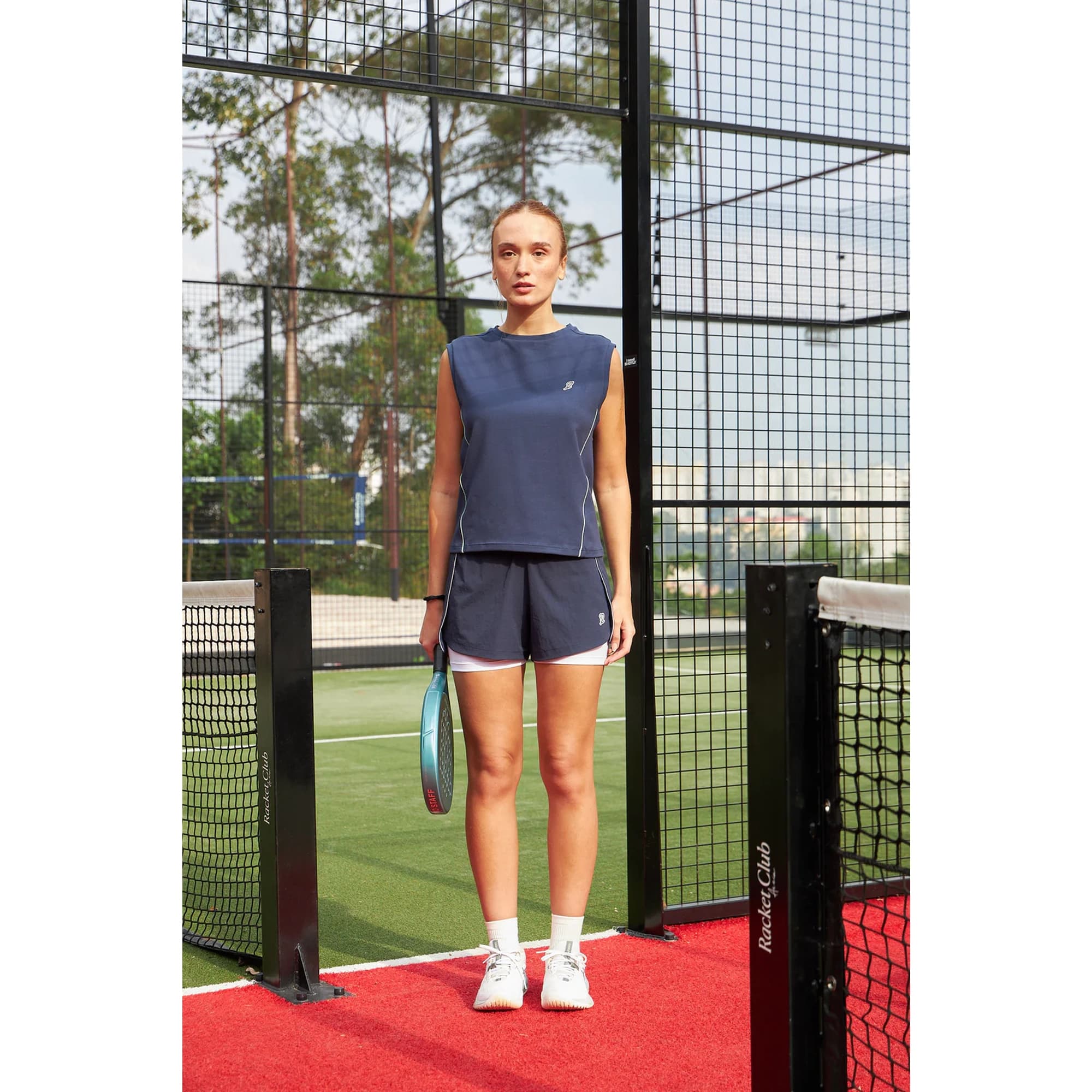 Short 2x1 Slyce All Court Feminino 2.0 - Azul Marinho