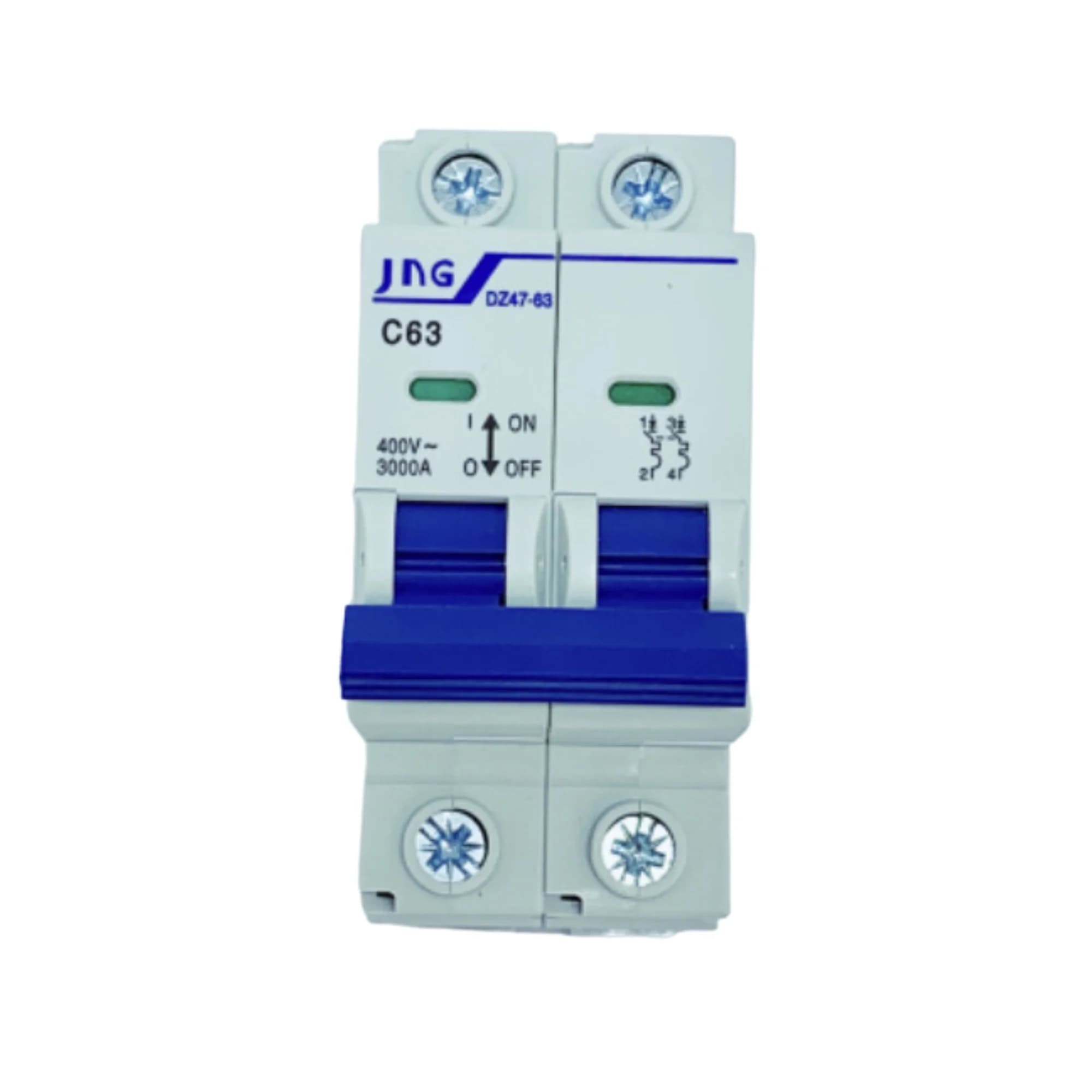Mini disjuntor Bipolar 63Amp., curva C, 3Ka. DZ4763 2P 63A