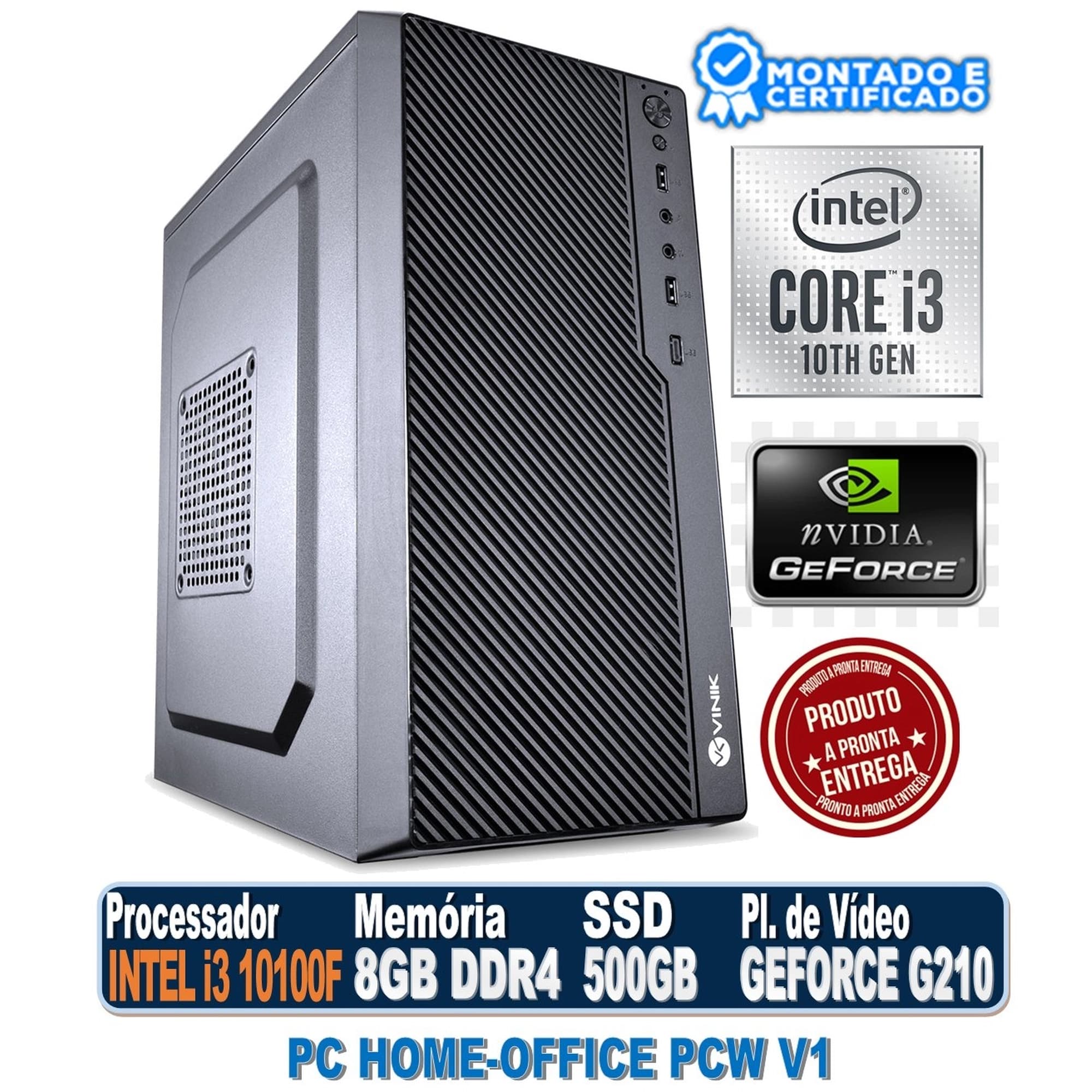 PC HOME-OFFICE PCW V1 INTEL CORE I3 10100F, 8GB DDR4, SSD 480GB