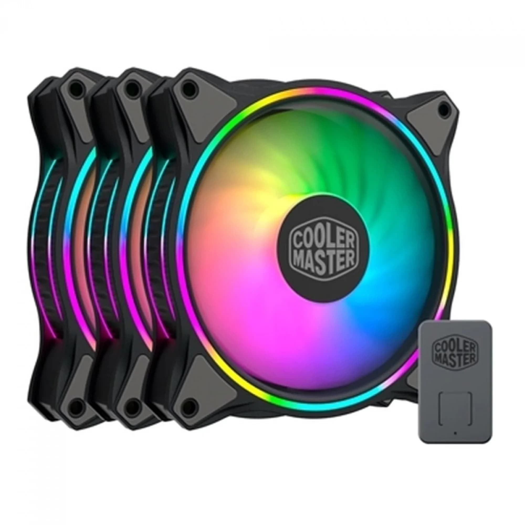 KIT COOLER MASTER HALO MF120 ARGB 120MM 3 UNIDADES PRETO