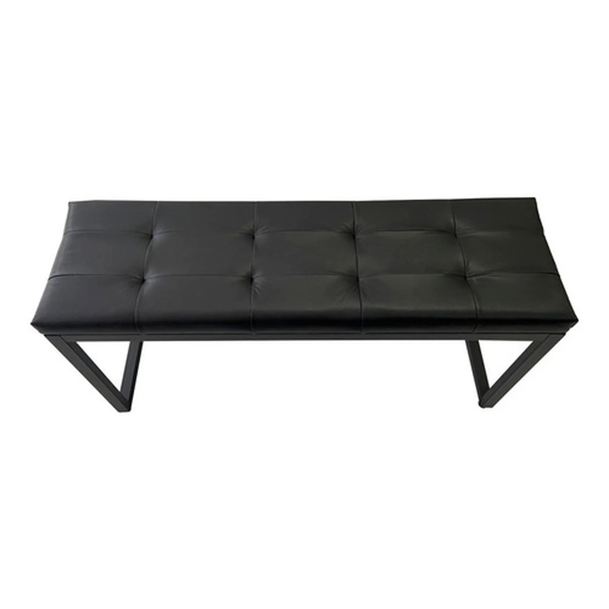 Banco em Ferro Estilo Industrial 95 Cm Com Estofado Preto