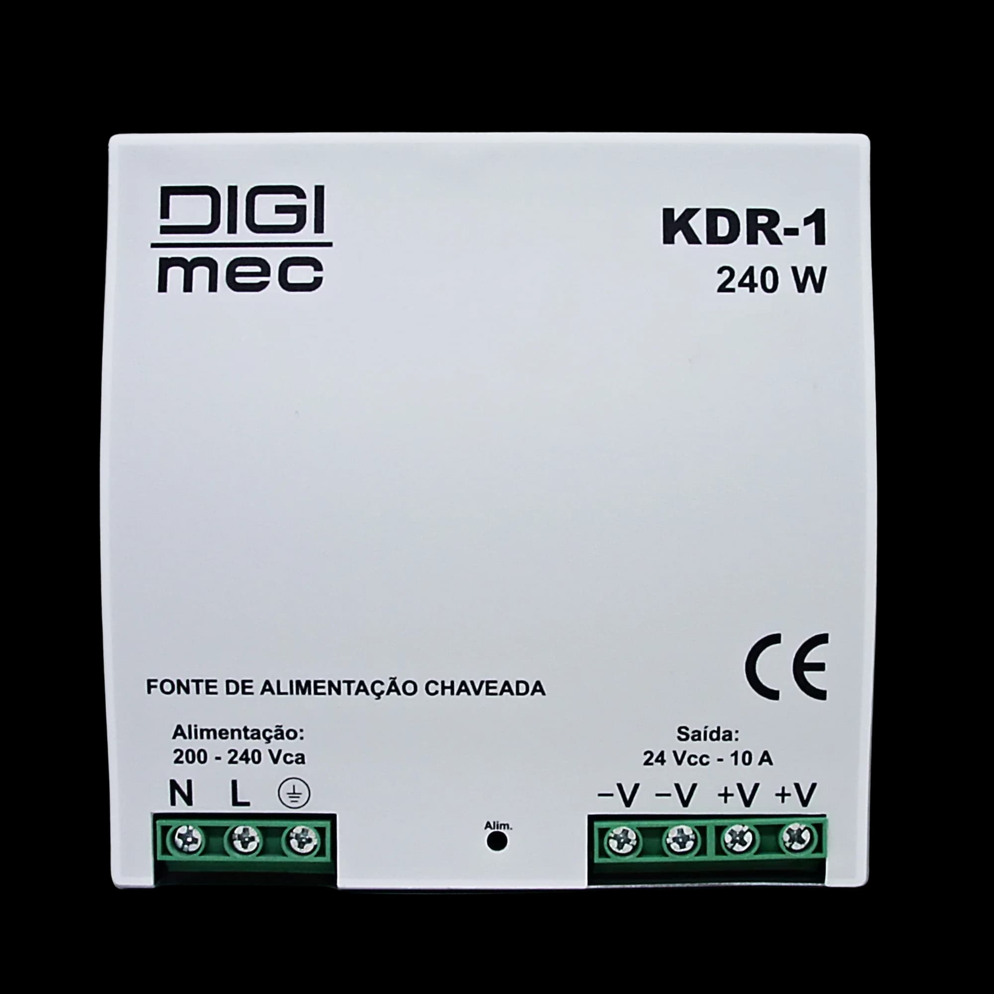 Fonte Chaveada 240W 10Amp. 200-240Vca Saída 24Vcc KDR-1 Digimec