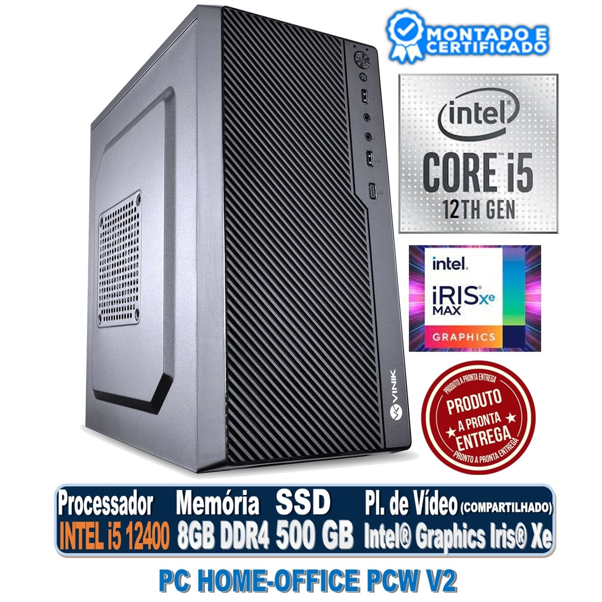 PC HOME-OFFICE PCW V2 INTEL CORE I5 12400, 8GB DDR4, SSD 480GB, INTEL GRAPHICS UHD 750
