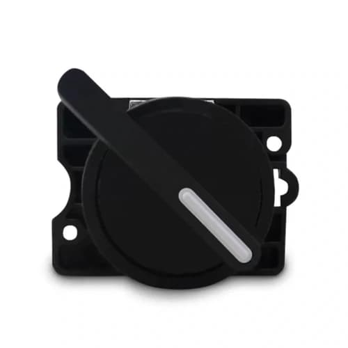 Comutador plástico manopla longa 22mm preto 3 posições fixas 1NA HB2-EJ33