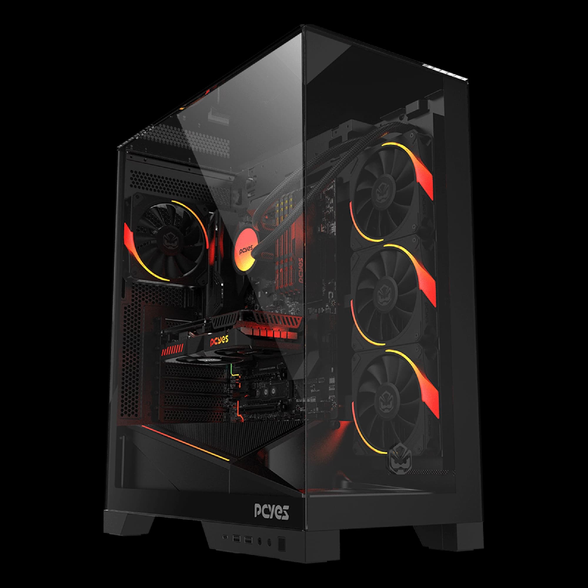 GABINETE GAMER PCYES FORCEFIELD DOME BLACK VULCAN GFFDBV