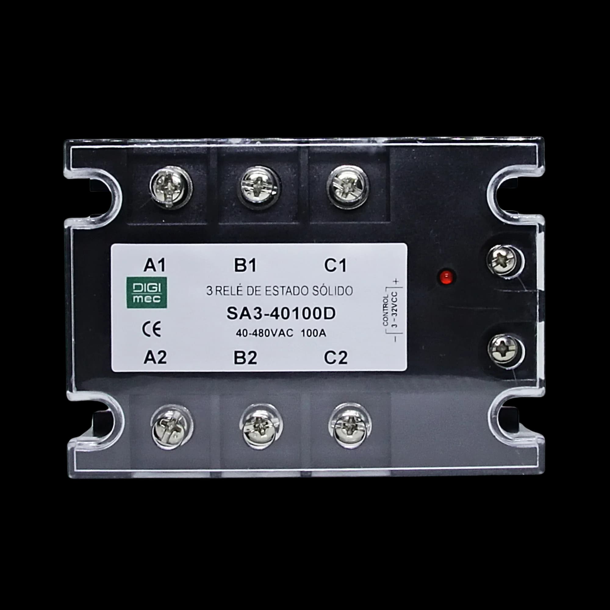 Rele de Estado Sólido Trifásico 100Amp. 480Vca 3-32Vcc SA3-40100D Digimec