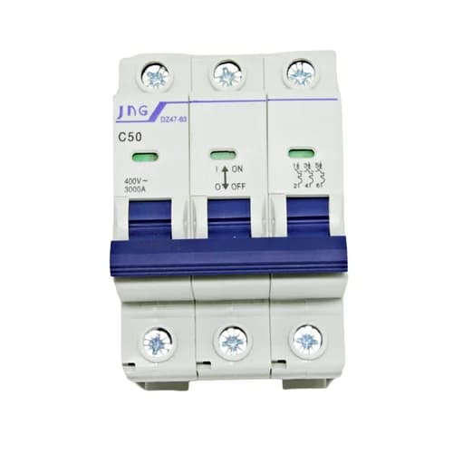 Mini disjuntor tripolar 50Amp., curva C, 3Ka., DZ4763 3P 50A