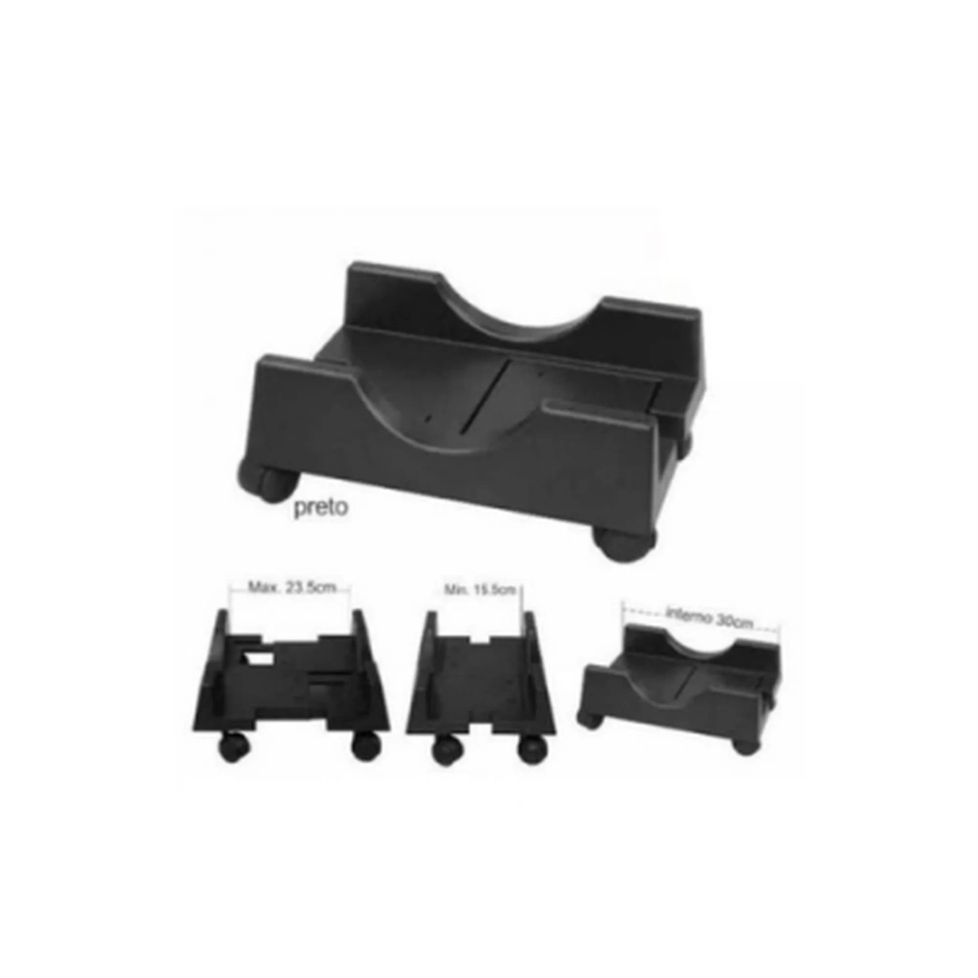 SUPORTE PARA CPU COM RODINHAS PRETO ACR1001