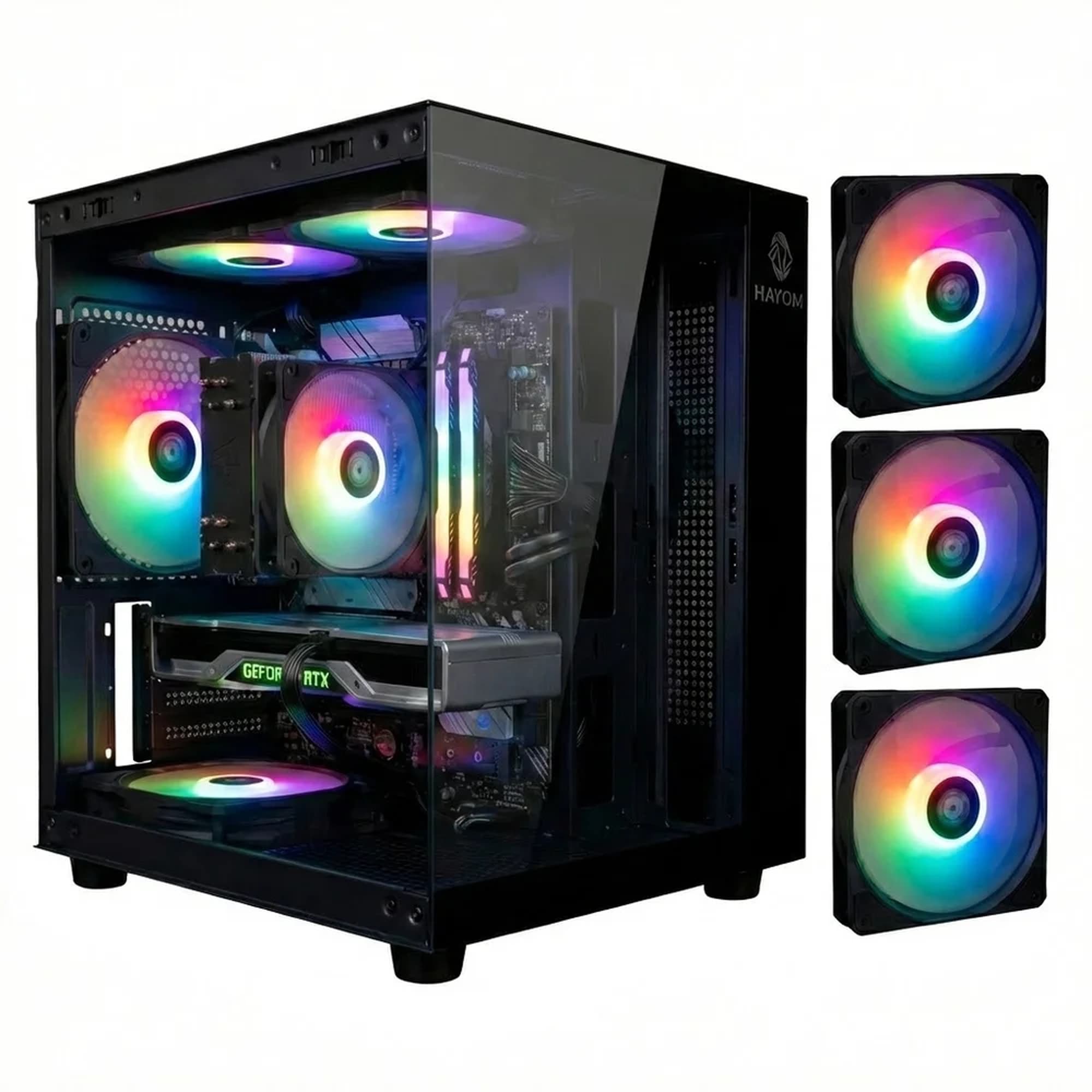 GABINETE GAMER VINIK G-CUBE BLACK C/ 3 FANS RGB GGGCVBK