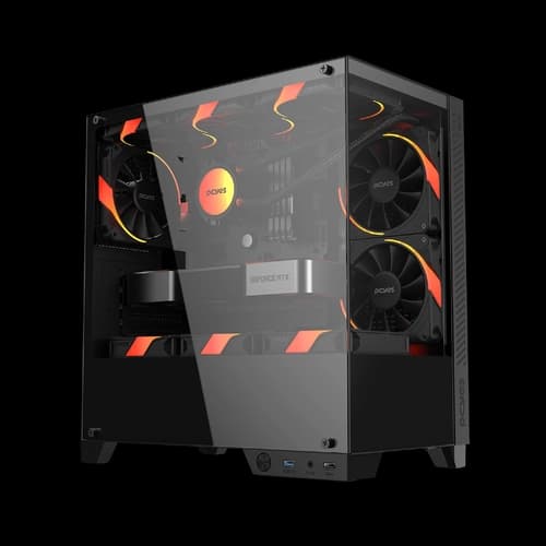 GABINETE GAMER PCYES FORCEFIELD TWR BLACK VULCAN - GFFTWRBV