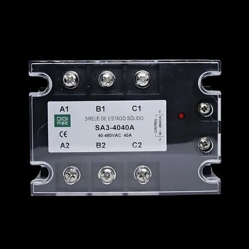 Rele de Estado Sólido Trifásico 40Amp. 480Vca 90-280Vca SA3-4040A Digimec
