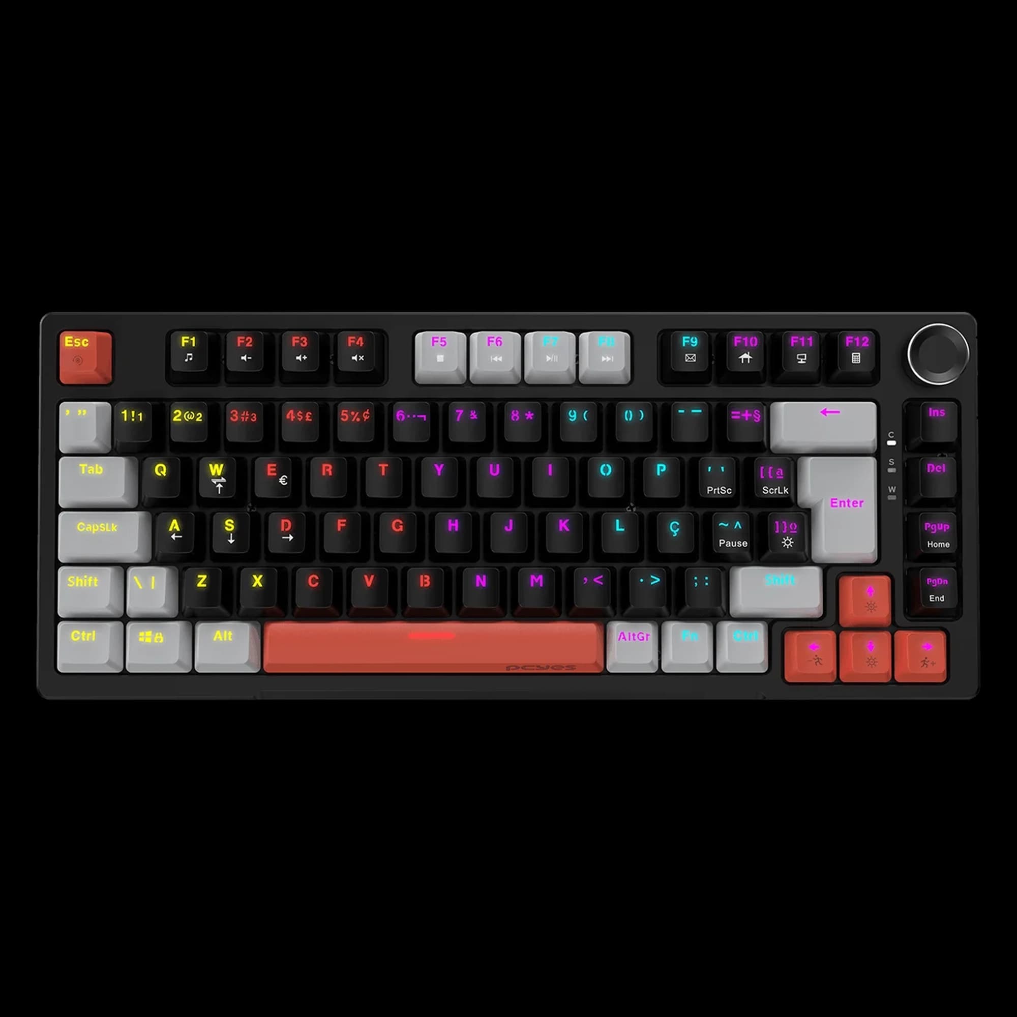 TECLADO GAMER MECANICO PCYES ARKEUM 75% BLACK - SWITCH BLUE - AKBV75BBR