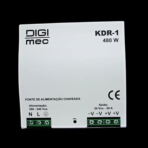 Fonte Chaveada 480W 20Amp. 200-240Vca Saída 24Vcc KDR-1 Digimec