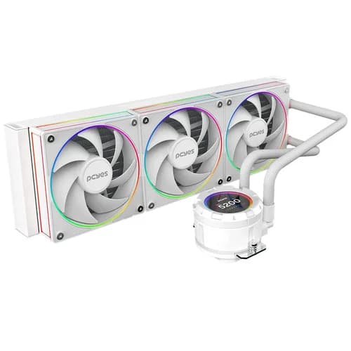 WATERCOOLER PCYES VISION 360MM WHITE GHOST - TELA LCD 2.1 - VS360WG