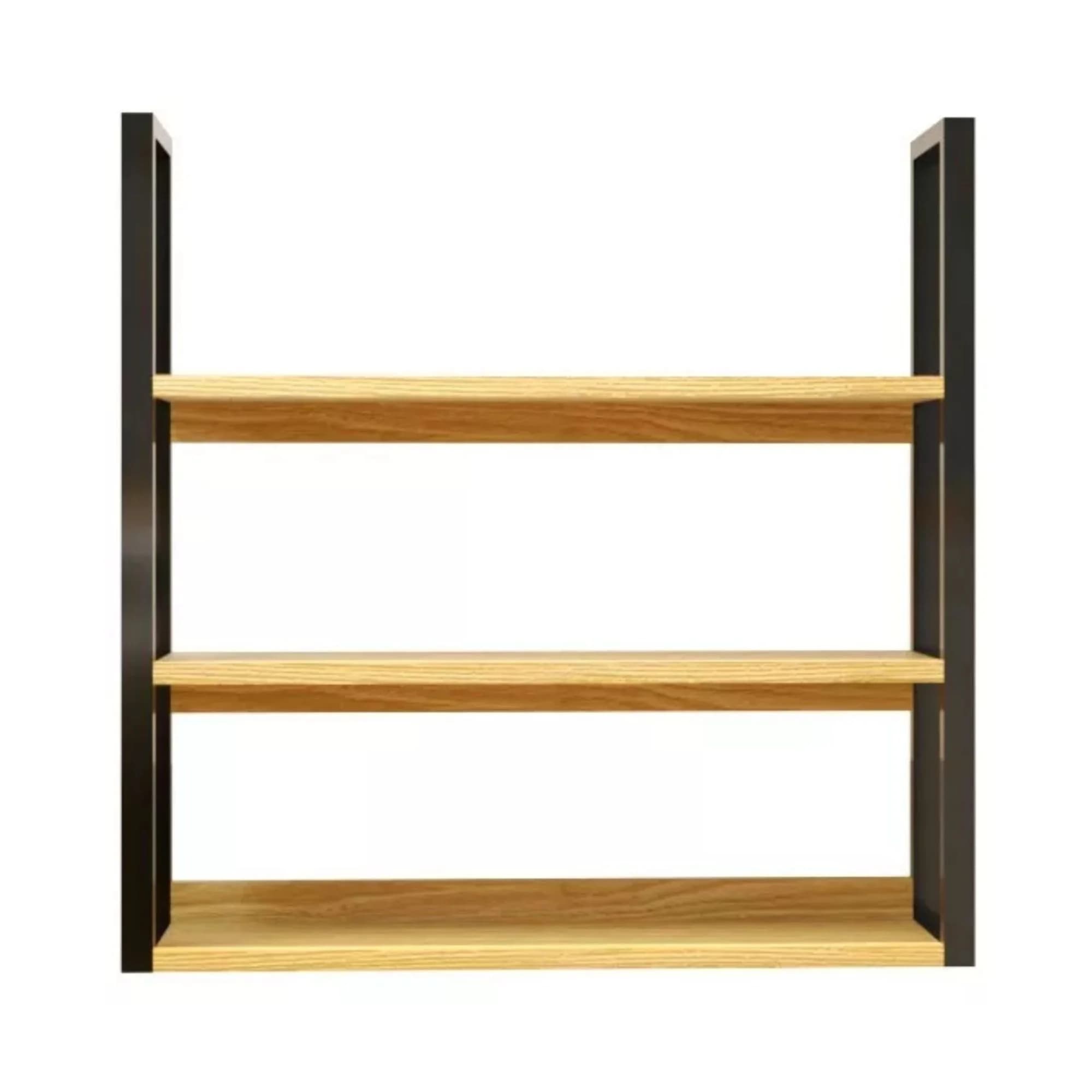 Prateleira Tripla 80x80x20cm de Parede de Madeira Estilo Retrô