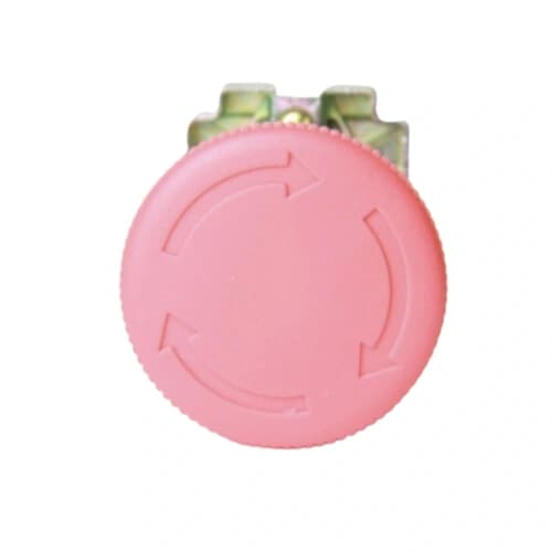 Botão de comando metálico gira/destrava 22mm vermelho 1NF HB2-BS542