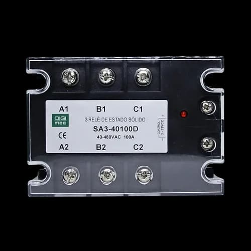 Rele de Estado Sólido Trifásico 100Amp. 480Vca 3-32Vcc SA3-40100D Digimec