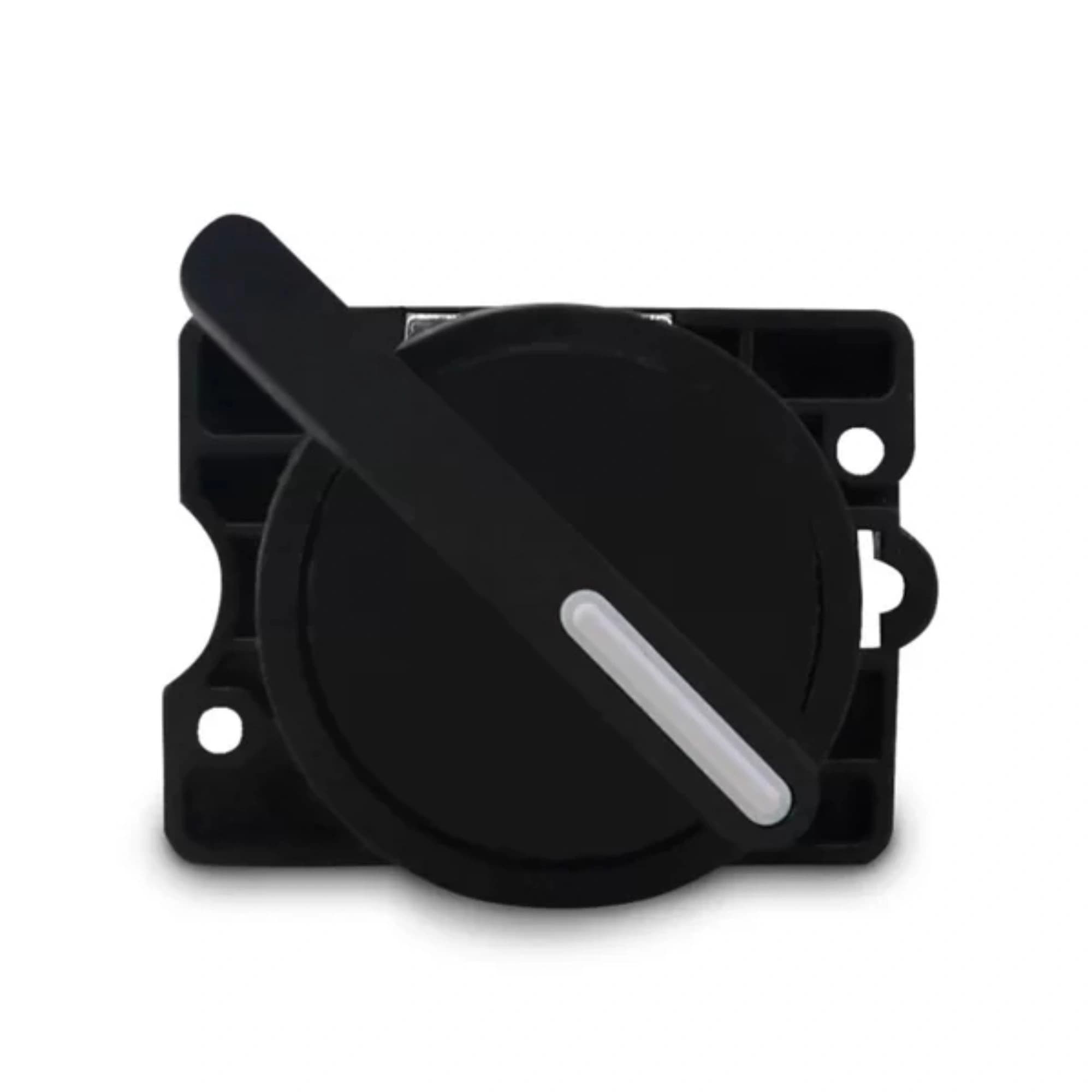 Comutador plástico manopla longa 22mm preto 3 posições fixas 1NA HB2-EJ33